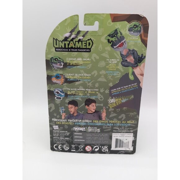 Fingerlings Untamed T-Rex ROCKY Figure Interactive Black Green Dinosaur WowWee - Picture 2 of 2